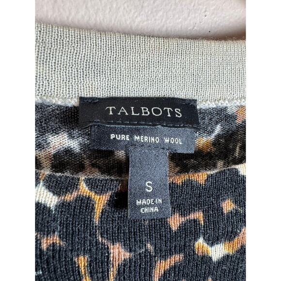 Talbots Women’s Sweater 100% Merino Wool Small Leopard Lightweight preppy - Picture 3 of 7